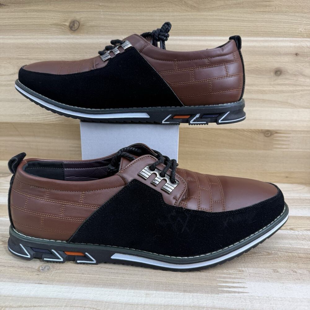 Gatsby Leather Oxford Shoes Brown Black Size 13 Lace Up Derby Orthopedic Ortho